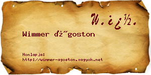 Wimmer Ágoston névjegykártya